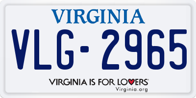 VA license plate VLG2965