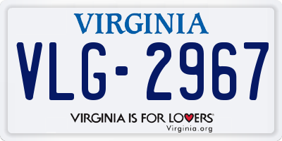 VA license plate VLG2967