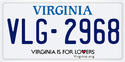 VA license plate VLG2968