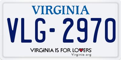VA license plate VLG2970
