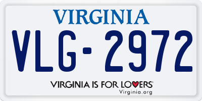 VA license plate VLG2972