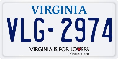 VA license plate VLG2974