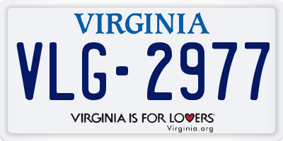 VA license plate VLG2977