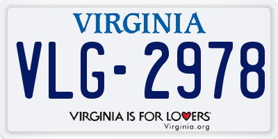 VA license plate VLG2978