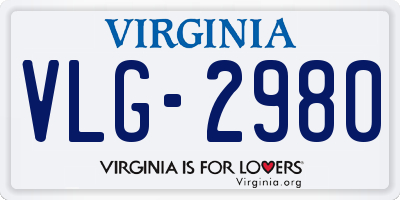 VA license plate VLG2980