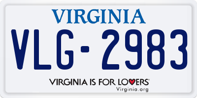 VA license plate VLG2983