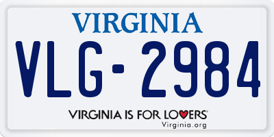 VA license plate VLG2984