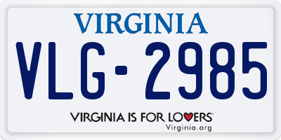VA license plate VLG2985