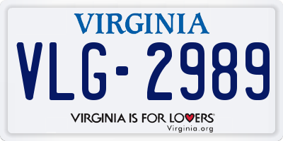 VA license plate VLG2989