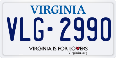 VA license plate VLG2990