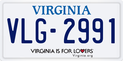 VA license plate VLG2991