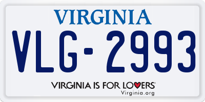 VA license plate VLG2993