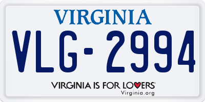 VA license plate VLG2994