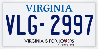 VA license plate VLG2997