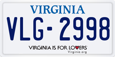 VA license plate VLG2998
