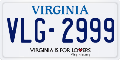 VA license plate VLG2999