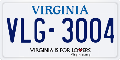VA license plate VLG3004