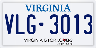 VA license plate VLG3013