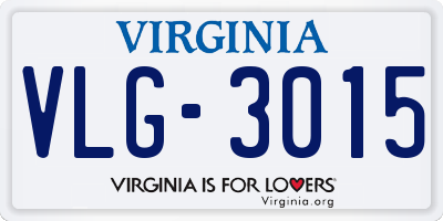 VA license plate VLG3015