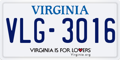 VA license plate VLG3016