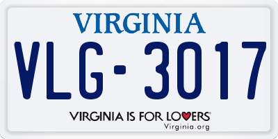 VA license plate VLG3017