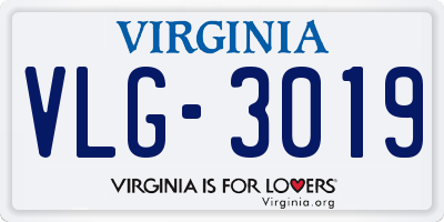 VA license plate VLG3019