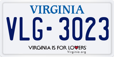 VA license plate VLG3023