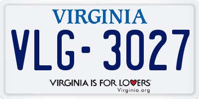 VA license plate VLG3027