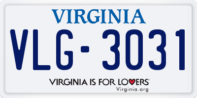 VA license plate VLG3031