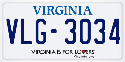 VA license plate VLG3034