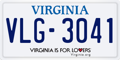 VA license plate VLG3041