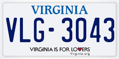 VA license plate VLG3043