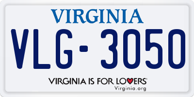 VA license plate VLG3050