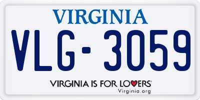 VA license plate VLG3059