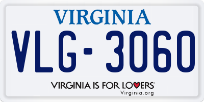VA license plate VLG3060