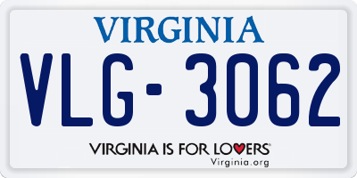 VA license plate VLG3062