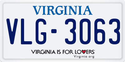 VA license plate VLG3063