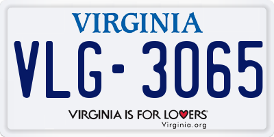 VA license plate VLG3065