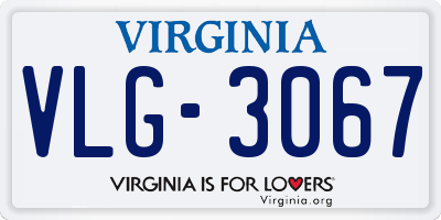 VA license plate VLG3067