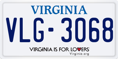 VA license plate VLG3068