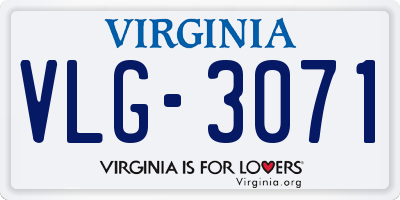 VA license plate VLG3071