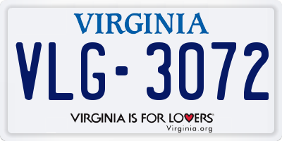 VA license plate VLG3072