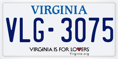 VA license plate VLG3075