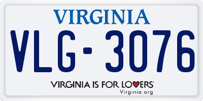 VA license plate VLG3076