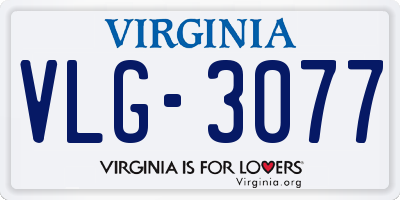 VA license plate VLG3077