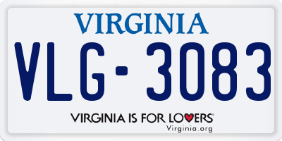 VA license plate VLG3083