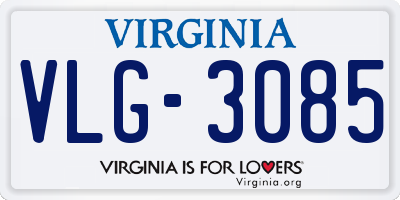 VA license plate VLG3085