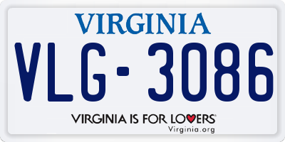 VA license plate VLG3086