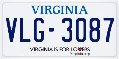 VA license plate VLG3087