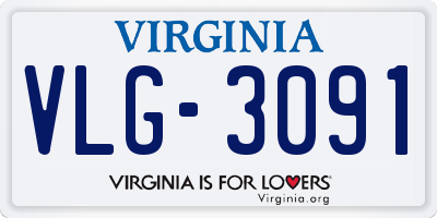 VA license plate VLG3091